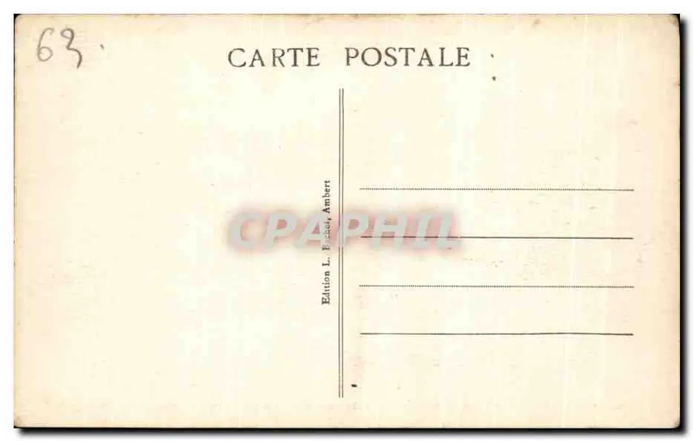 Der Col de Couzan unter Schnee (Höhe 1500 m) — Pierre-sur-Haute — Edition L. Fichet Ambert - Rückseite