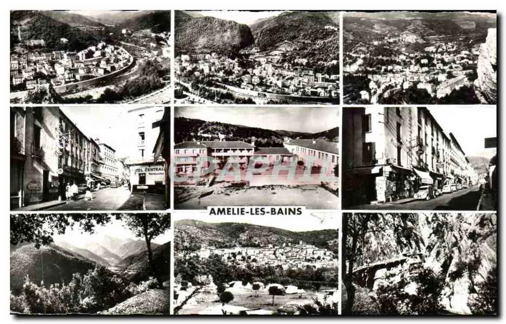 Amélie-les-Bains — vista panorâmica e rua - Frente