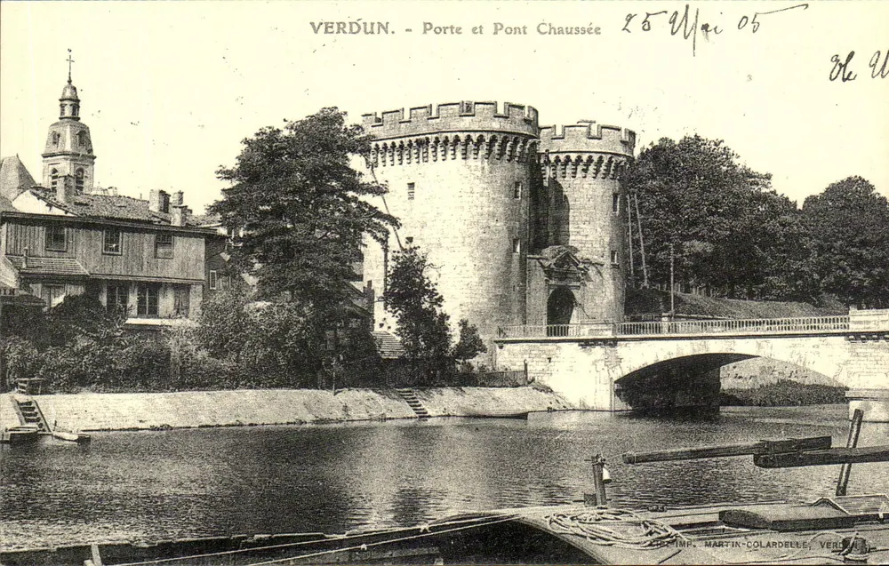 Verdun — Porta e Ponte Chaussée — Imp. Martin-Colardele, Verdun - Frente