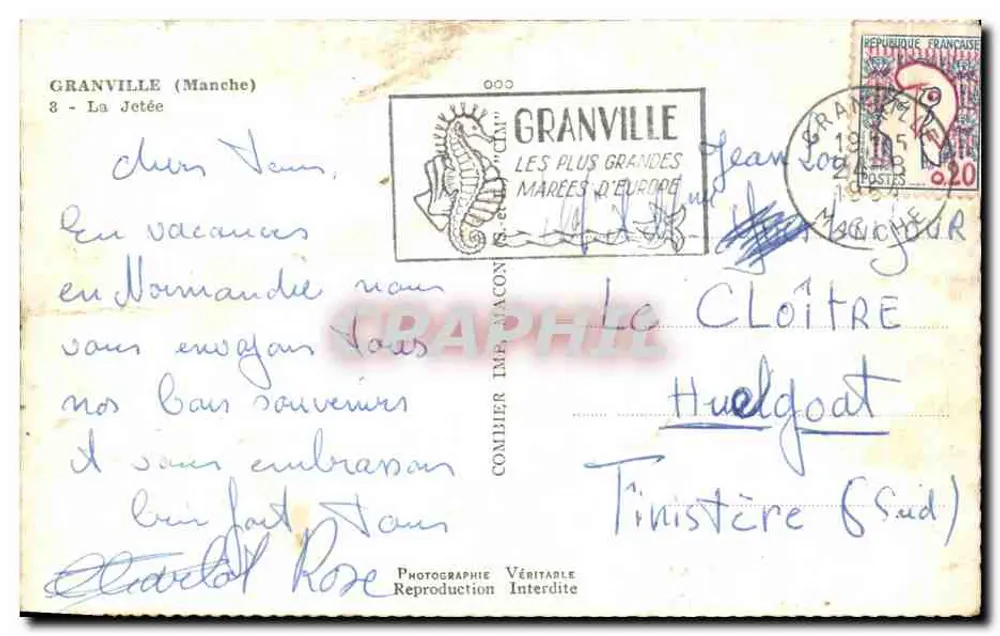 Granville (Manche) — La Jetée — Combiier Imp. Macron - Achterkant