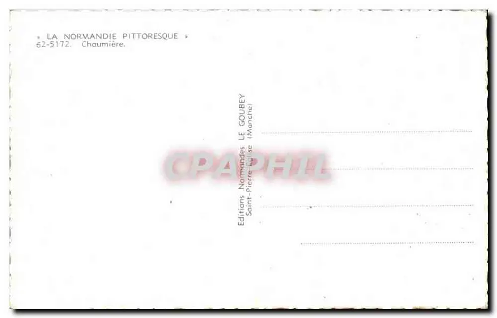 Chaumière — Normandia pitoresca — Edições Normandas Saint-Pierre-le-Monche - Verso