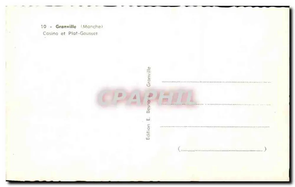 Granville (Manche) — Casino und Plat-Gousset — Ausgabe E. Bernanville - Rückseite