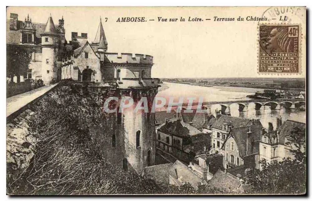 Amboise — Ansicht der Loire — Terrasse des Schlosses — LL - Vorderseite