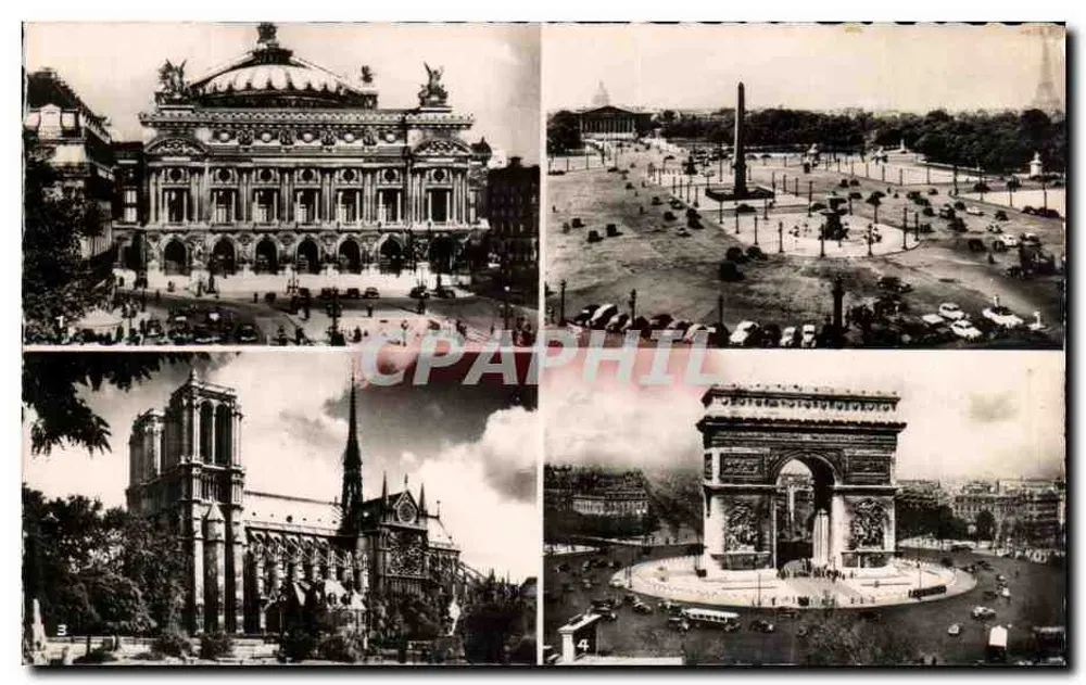 París — Cuatro monumentos — Ediciones del Globe - Anverso