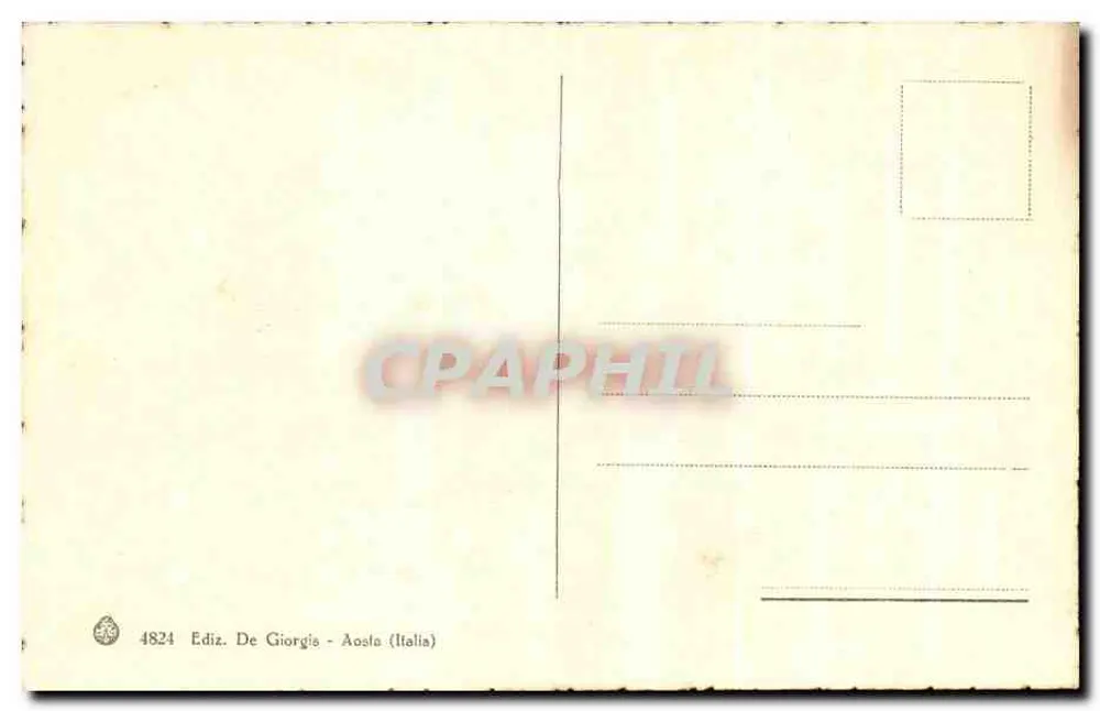 Aosta - Denkmal für Umberto I und Torre del Pailleron — Verlag De Giorgis, Nr. 4824 - Rückseite