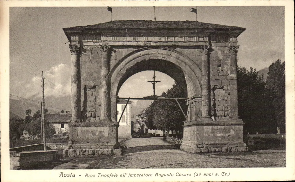 Aosta - Triumphbogen für den Kaiser Augustus Caesar (24 Jahre n. Chr.) — Verlag De Giorgis, Nr. 4827 - Vorderseite