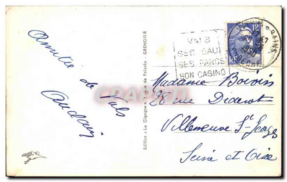 Vals-les-Bains — Intermittente bron — Uitgave « La Cigogne » - Achterkant