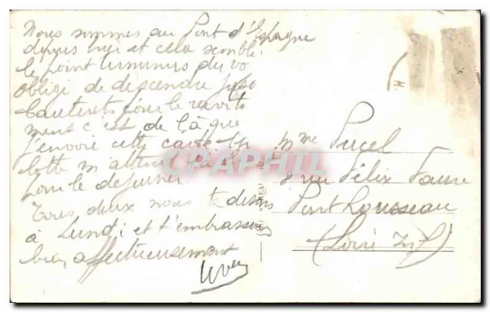 Cachoeira do Pont d'Espagne — Cauterets — editor Cauterets, n° 190 - Verso