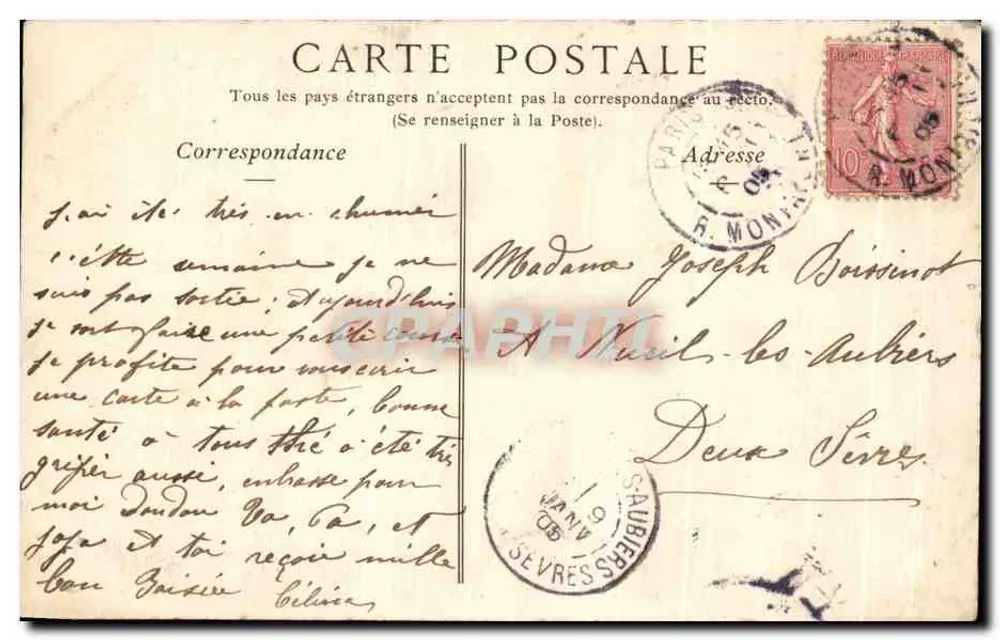 Paris (Alt-Montmartre) — Blick auf den Sacré-Cœur — Camaieu 605, ND Phot - Rückseite