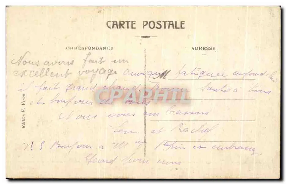 Lourdes — Vista Aérea — Edição F. Viron, n° 59 - Verso