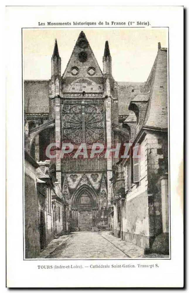 Tours (Indre-et-Loire) — Catedral de Saint-Gatien, Trânsito S. — Editor Gillot, 1ª Série - Frente