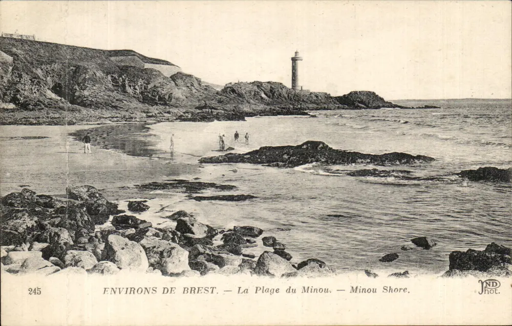 Environs de Brest — La Plage du Minou — éditeur JND Phot. n° 245 - Frente