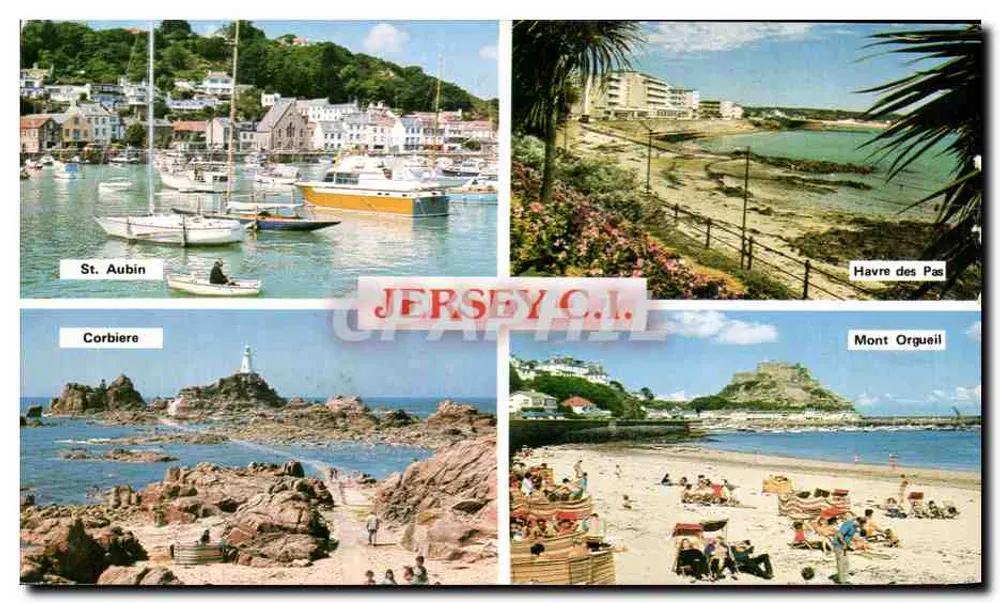 Jersey — Panoramablick auf ikonische Sehenswürdigkeiten — Jersey C.I. - Vorderseite