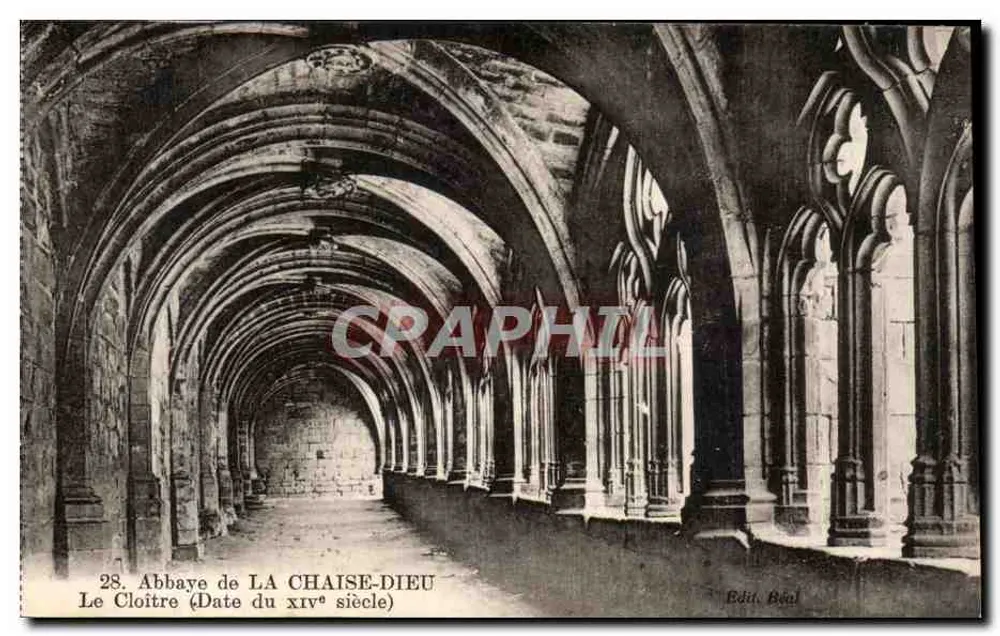 Abadia de LA CHAISE-DIEU — O Claustro (Data do século XIV) — Edit. Béal - Frente