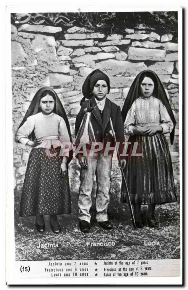 Jacinta, Francisco e Lucía — crianças portuguesas — Edições Estúdios Comercial, Porto - Frente