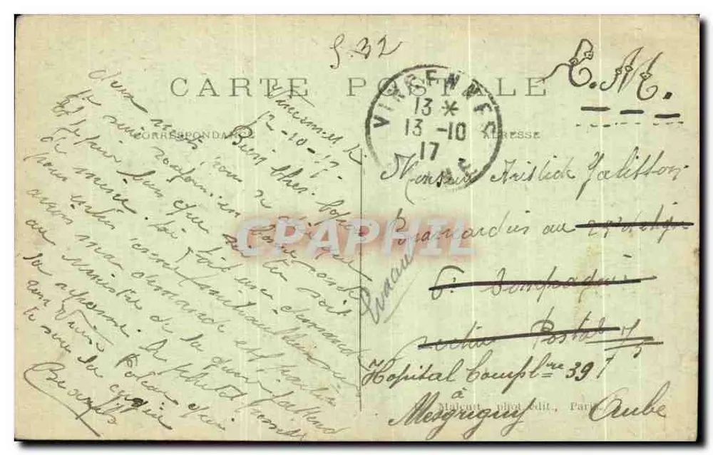 Vincennes — Torre do Oratório — Editor E.M. n°4527 - Verso