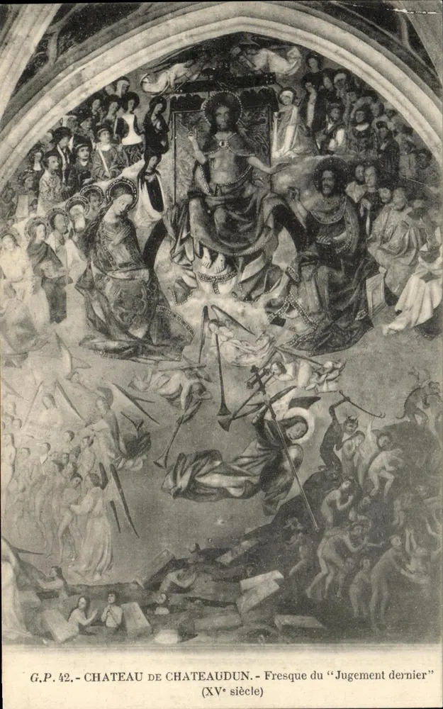 Castelo de Châteaudun — Fresco do «Juízo Final» — Século XV - Frente