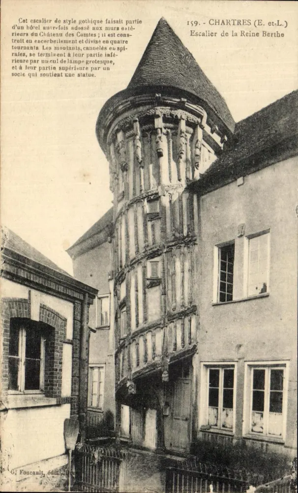 Escalera de la Reina Berthe — Chartres (E.-et-L.) — G. Foucault, editor - Anverso