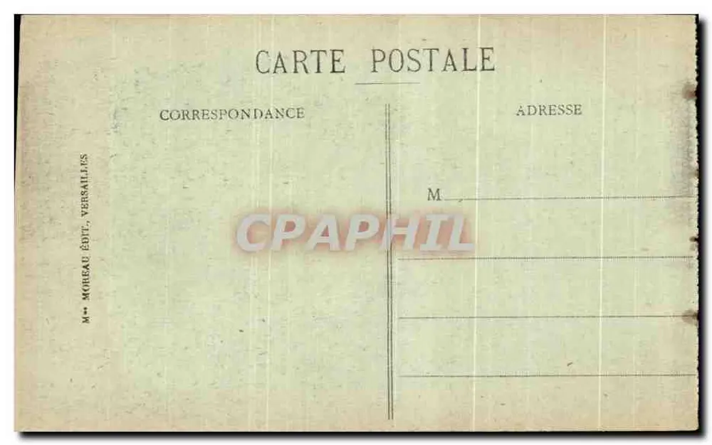 Versailles - O Palácio - Fachada para o Parque — M. Moreau, editor - Verso