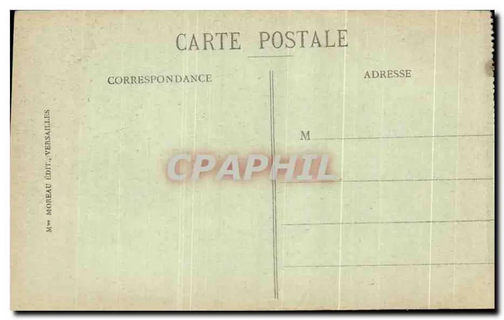 Versailles - O Parque - Avenida dos Marmousets — estátua de uma musicista — Moreau Édit., Versailles - Verso