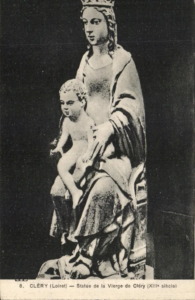 Cléry (Loiret) — Beeld van de Heilige Maagd van Cléry (13e eeuw) - Voorkant