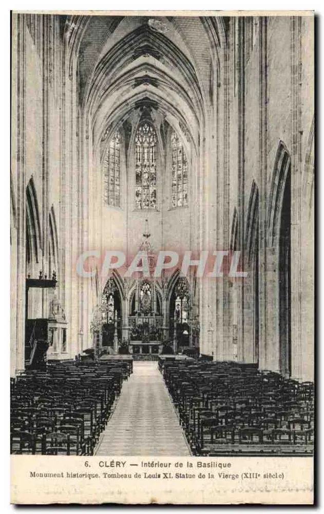 Cléry — Intérieur de la Basilique, Tombeau de Louis XI, Statue de la Vierge (XIIIe siècle) - Vorderseite