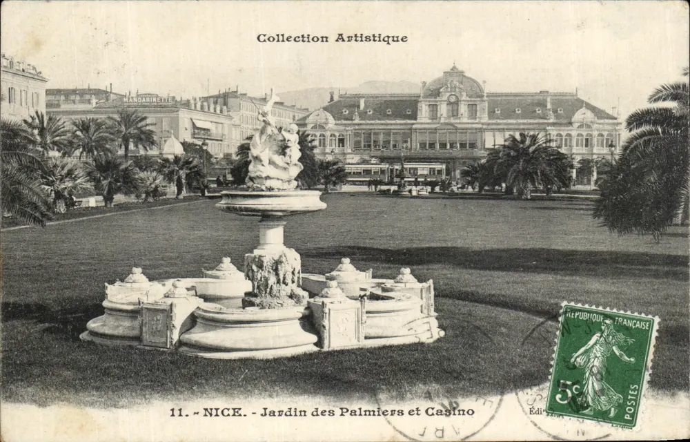 Nice - Jardin der Palmen und Casino — Künstlerische Sammlung, Nr. 11, Verlag Gilettà - Vorderseite
