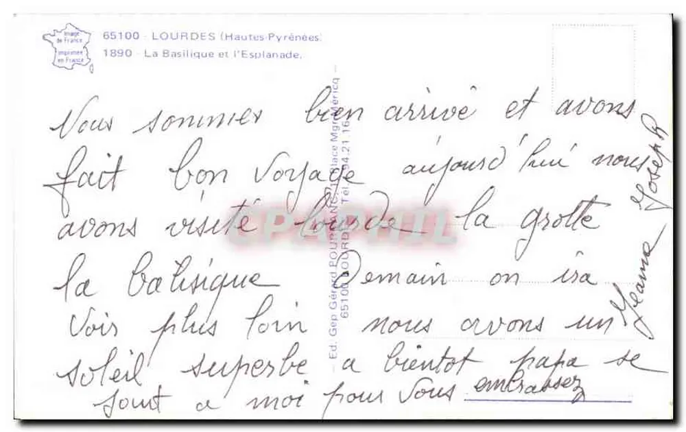 Lourdes — A Basílica e a Esplanada — Ed. Gap Gérard Lourdes - Verso