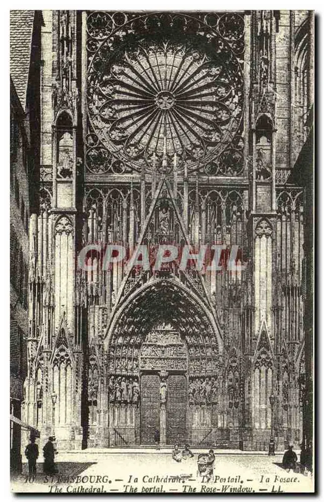 Strasbourg — Die Kathedrale — Der Portal — Die Rose - Vorderseite