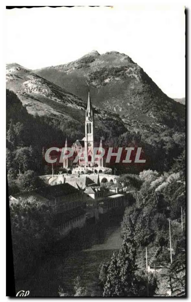 Lourdes — A Basílica e o Gave — Compagnie des Arts Photomécaniques - Frente