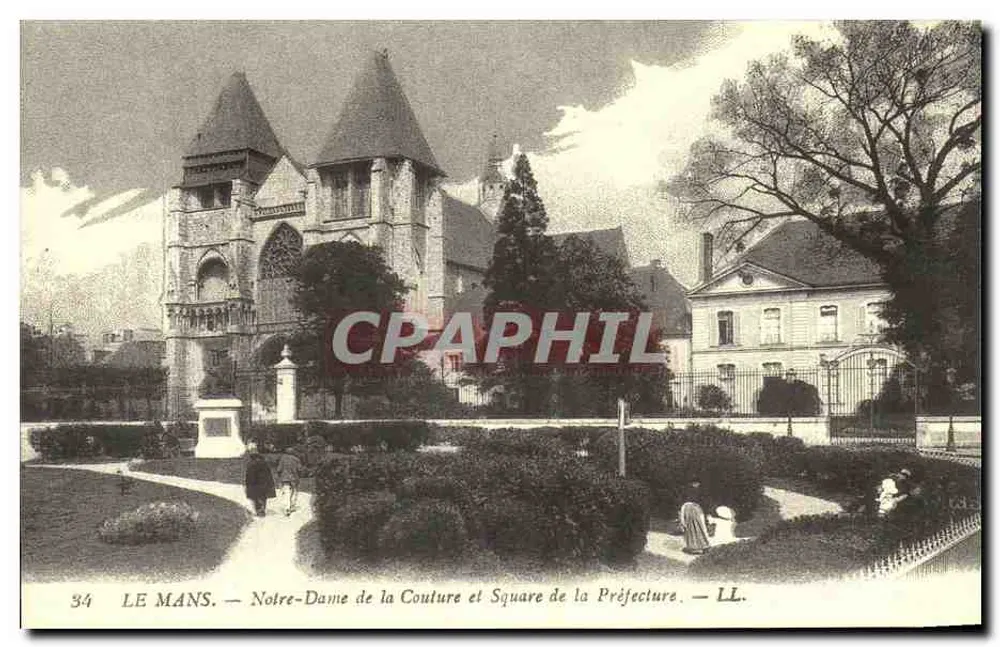 Le Mans — Notre-Dame de la Couture und Platz der Präfektur — LL. - Vorderseite