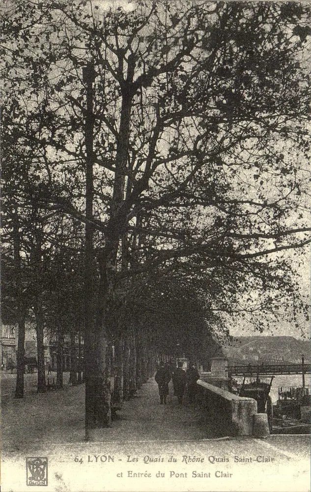 LYON - Die Ufer des Rhône und Eingang zum Pont Saint Clair — Verlag LYON n°64 - Vorderseite