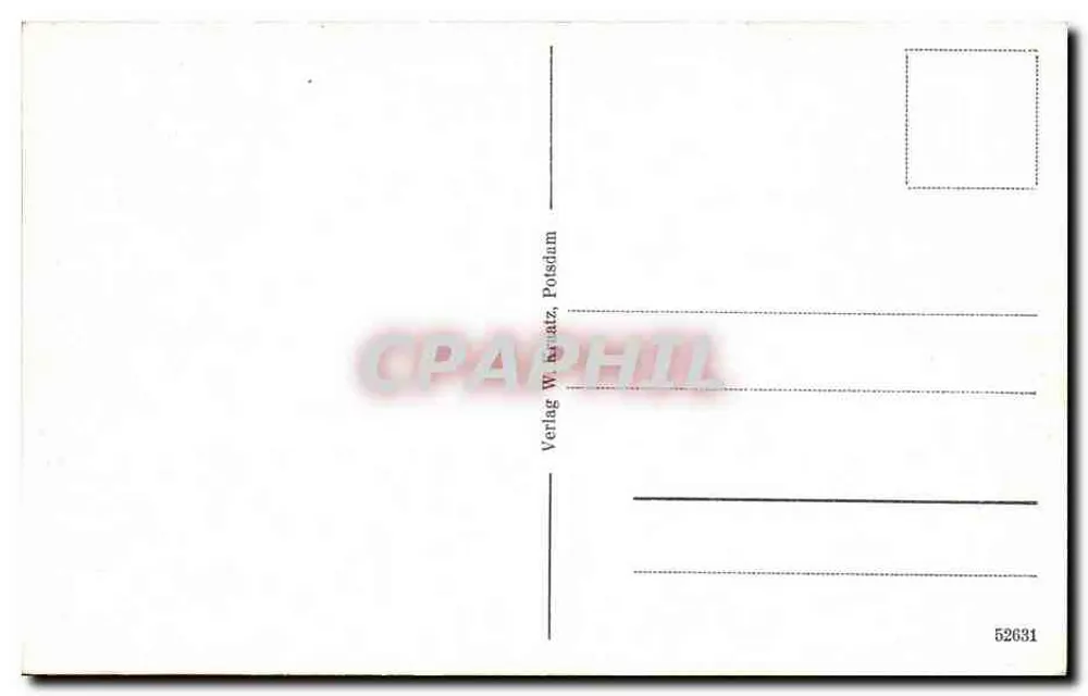 Potsdam-Sanssouci - Neues Palais — éditeur Verlag W. Kratz, Potsdam, n° 52631 - Verso