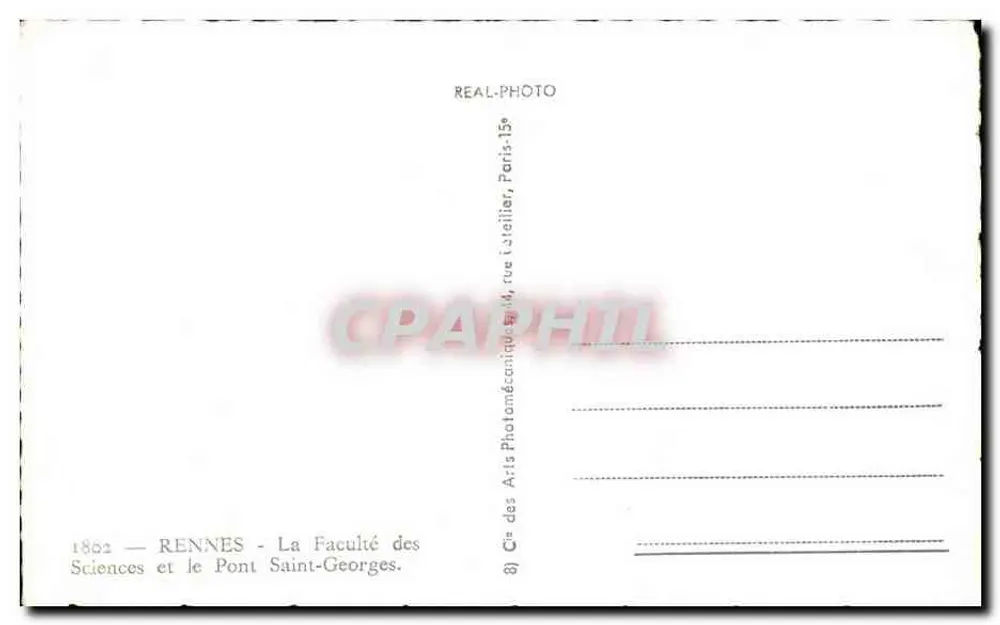 Rennes — A Faculdade de Ciências e o Ponte Saint-Georges — Editor Cap - Verso