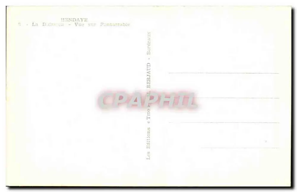 Hendaye — Ansicht von Fontarrabie — Éditions Tito - Rückseite
