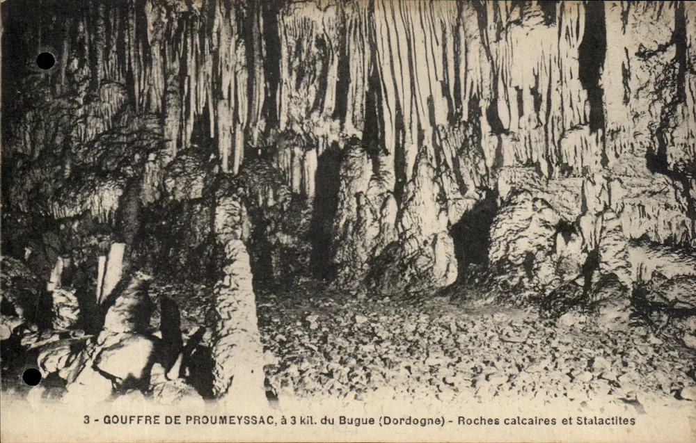 Höhle von Proumeyssac — Kalksteinfelsen und Stalaktiten — Verlag CIR R. Cautier, Périgueux - Vorderseite