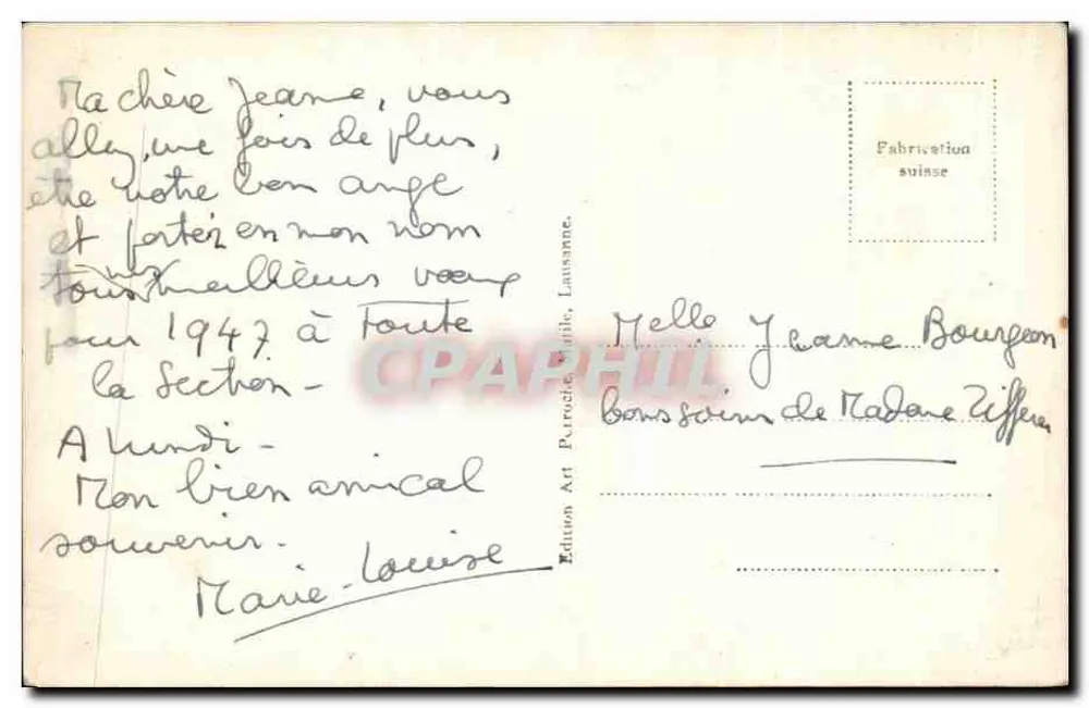 Les Diablerets — La Grande Eau — Édition Art Perrache, n° 4831 - Verso
