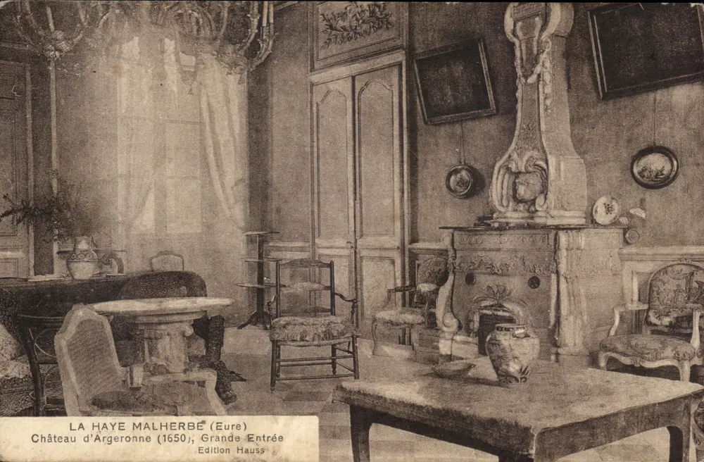La Haye Malherbe (Eure) — Schloss Argeronne (1650), Große Eingangshalle — Ausgabe Hauss - Vorderseite