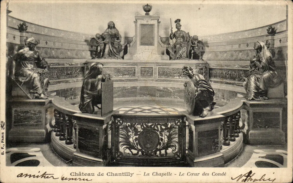 Schloss Chantilly — Die Kapelle — Das Herz der Condé — Verleger B. F., Paris - Vorderseite