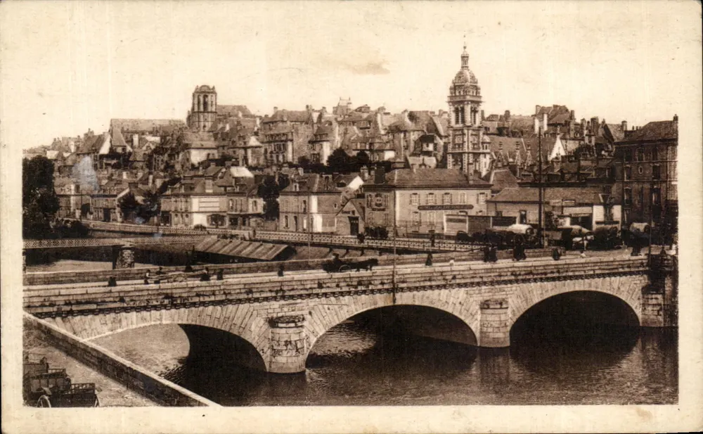 Le Mans — Panoramablick zum Gambetta-Brücke — Cie des Arts Photomécaniques, Paris, Serie 4 - Vorderseite