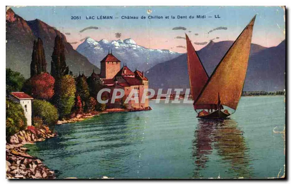 Lac Léman — Schloss Chillon und Dent du Midi — LL — 2051 - Vorderseite