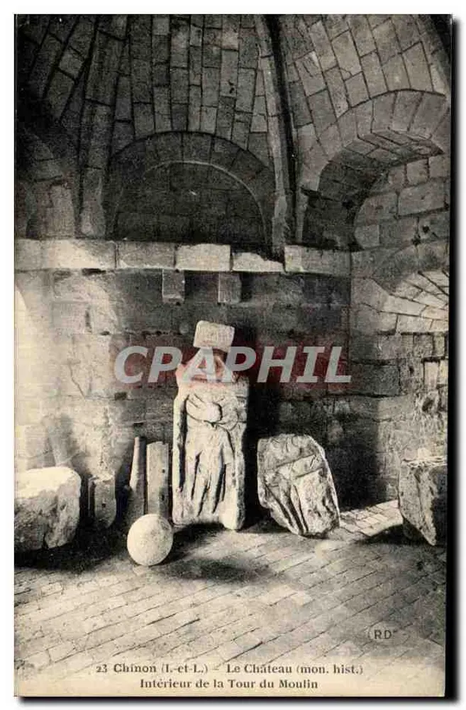 Chinon (Indre-et-Loire) — Innenansicht der Moulin-Turm (historisches Monument) — R. Dorange, Verlag, Nr. 23 - Vorderseite