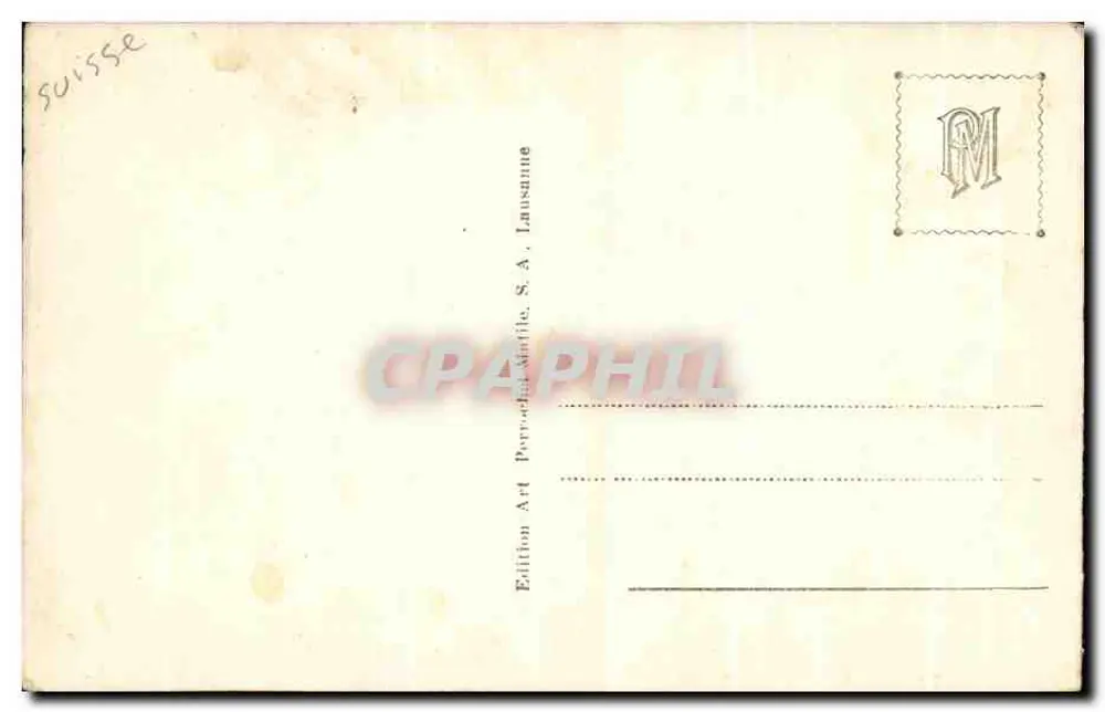 Hospice do St Bernard — vista panorâmica — Édition Art Postcard Antife, S.A. Lausanne - Verso