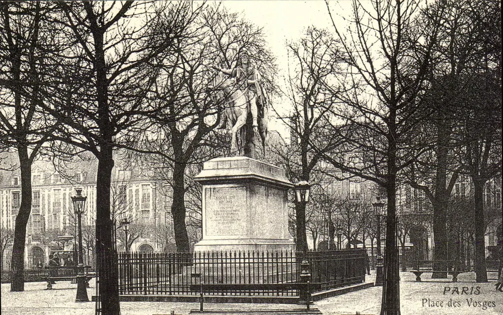 Place des Vosges — Pomnik Ludwika XIV — Édito-Service S.A. n° D2 465 55 06 - Awers