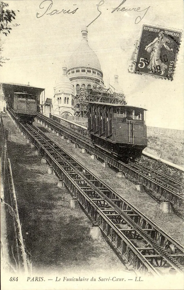 Paris — Der Funicular des Sacré-Cœur — LL. — Verlag LL, n° 484 - Vorderseite