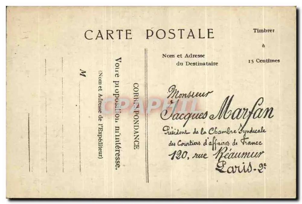 Place de la Bourse — Bourse des Valeurs — Éditeur imprimeur non visible - Verso