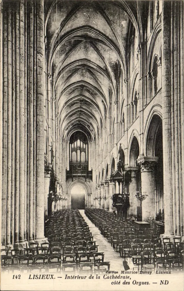 Lisieux — Innenansicht der Kathedrale, Orgelseite — Edition Maurice Duvey - Vorderseite