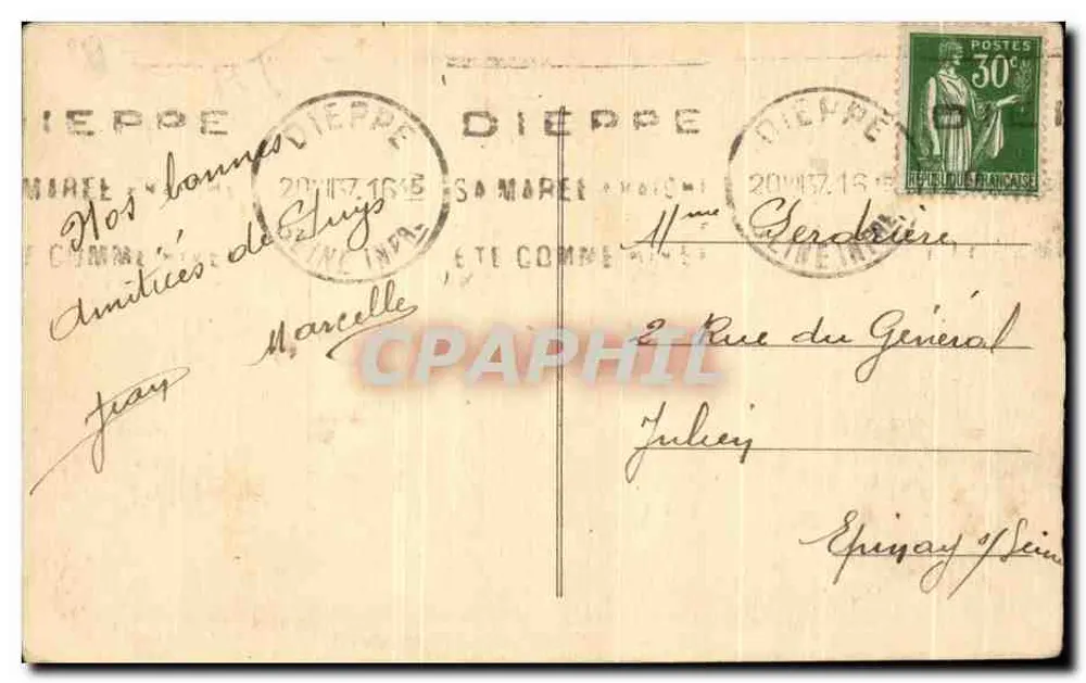 Dieppe — A ense de tempo forte — Editor desconhecido - Verso
