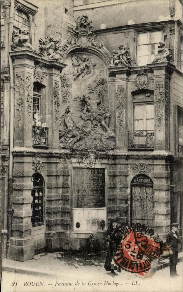 Rouen — Fontäne der Großen Uhr — LL - Vorderseite