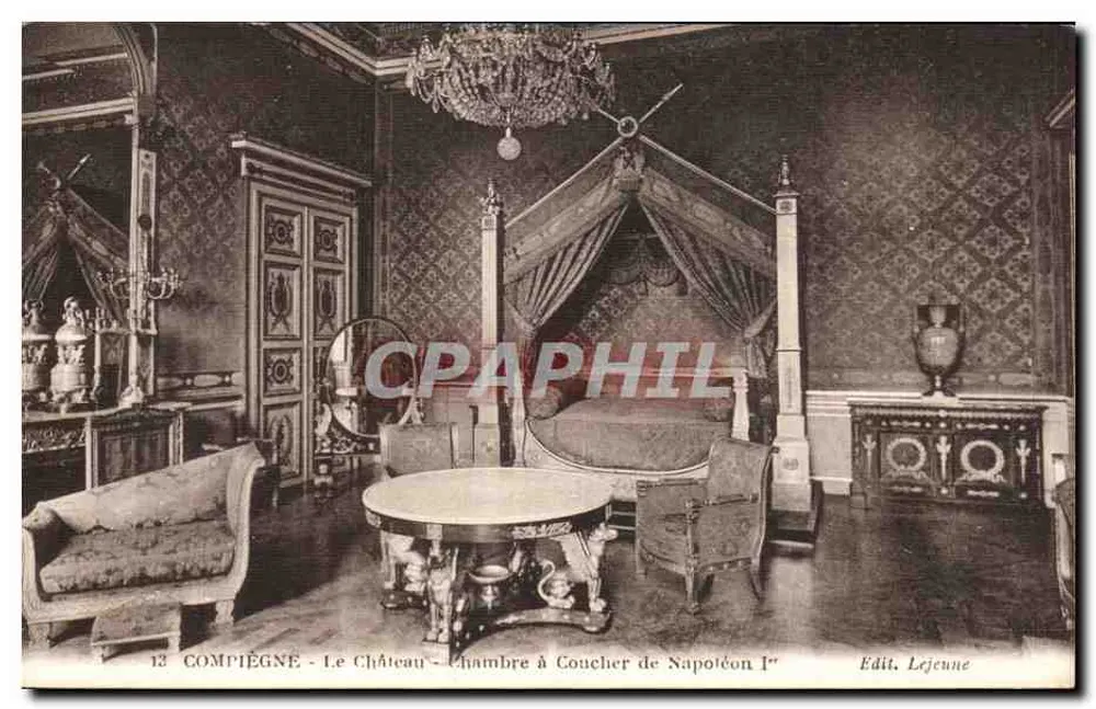 Compiègne - Das Schloss - Schlafzimmer von Napoleon I — Edit. Lejeune - Vorderseite
